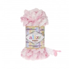 ALIZE PUFFY COLOR 5863 белый/розовый